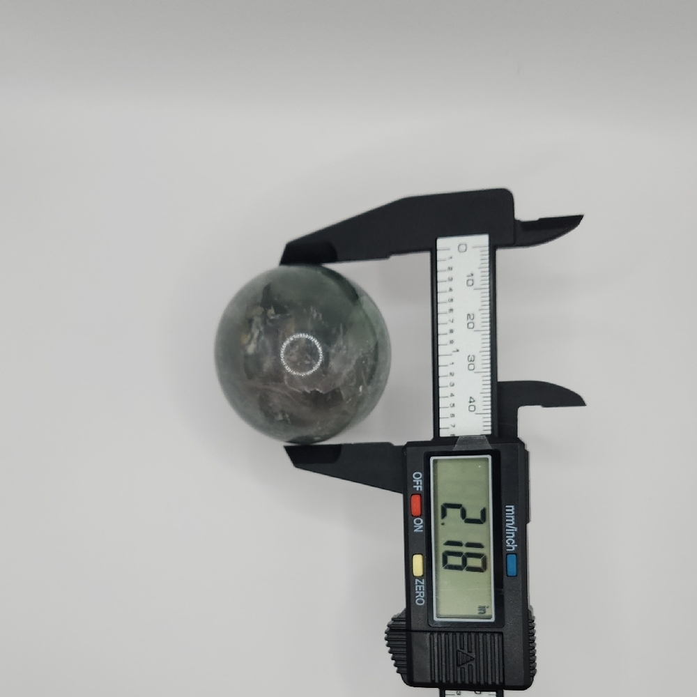 Elegant Green Fluorite Crystal Sphere on Stand - Picture 3 of 5